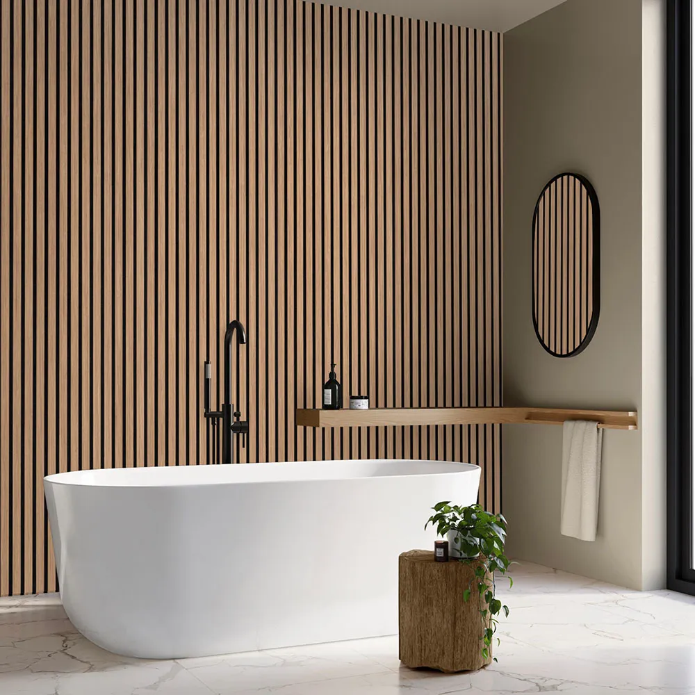 Wall panels visualised as a room-ready surface transformation