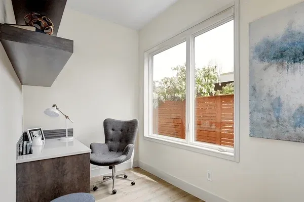 Roller blinds visualised in a room setting