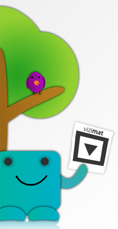 Visualize IT creature holding a ViziMat marker