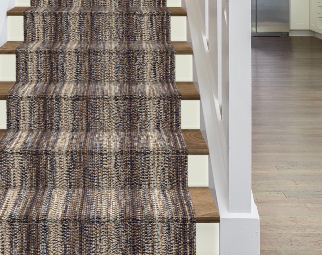 Runner over wood treads and painted white risers — Stanton Visualiser