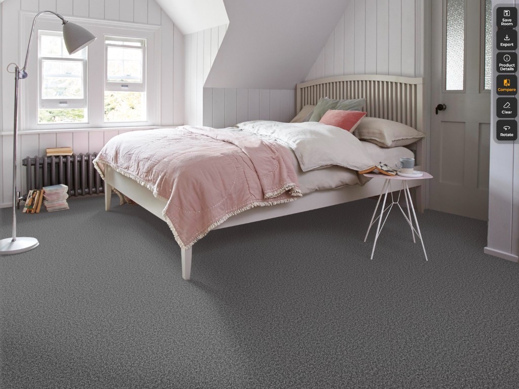 Residential carpet visualised in a bedroom
