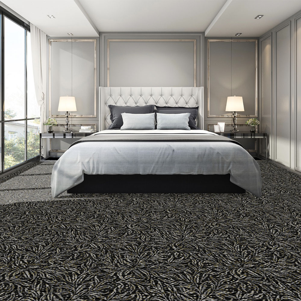 Wilton Carpets Visualiser — carpet shown in a luxury bedroom
