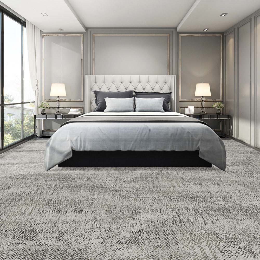 Wilton Carpets Visualiser — carpet shown in a luxury bedroom